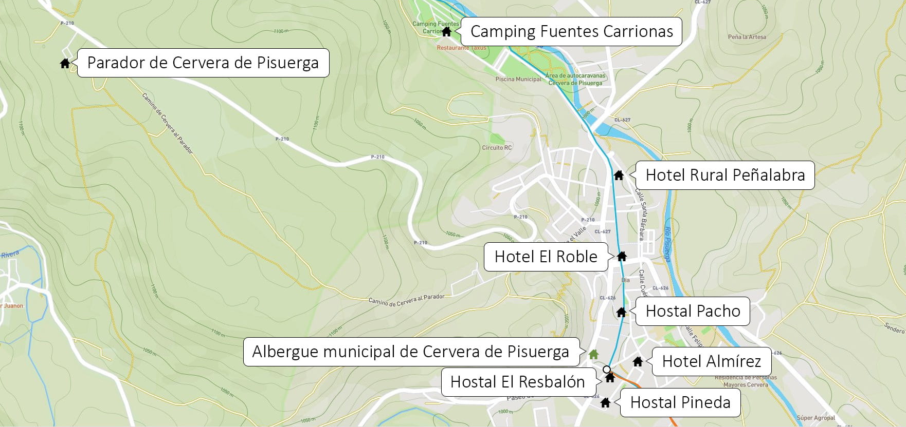 Instalaciones hoteleras en Cervera de Pisuerga